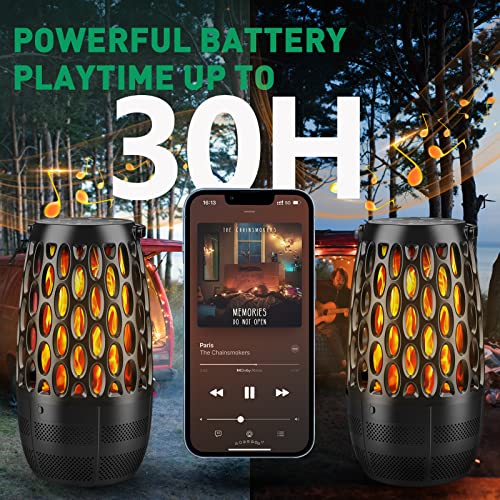 Mofokeay Outdoor Bluetooth Speakers Waterproof - 2 Pack Wireless Torch Atmosphere Speakers With Stake & Hook, Sync Up To 100 Speakers, Bt 5.3 Portable Speaker For Patio Camp Party, Gifts For Men Women #TOP3