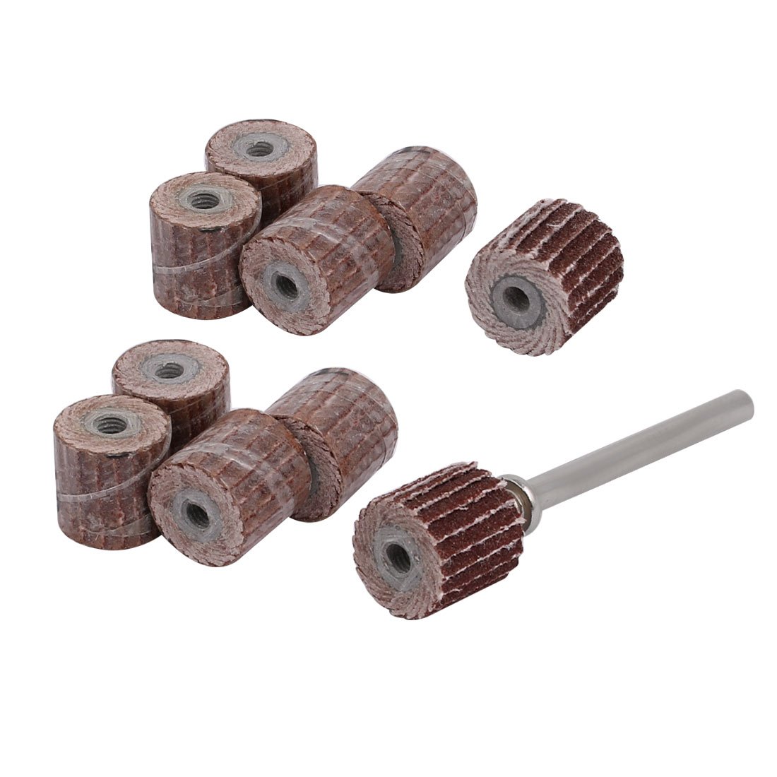 Aexit 10pcs 10mm Abrasives Dia 240 Grit Sandpaper Flap Sanding Wheel Grinding Head w Mandrel Model:70as447qo734