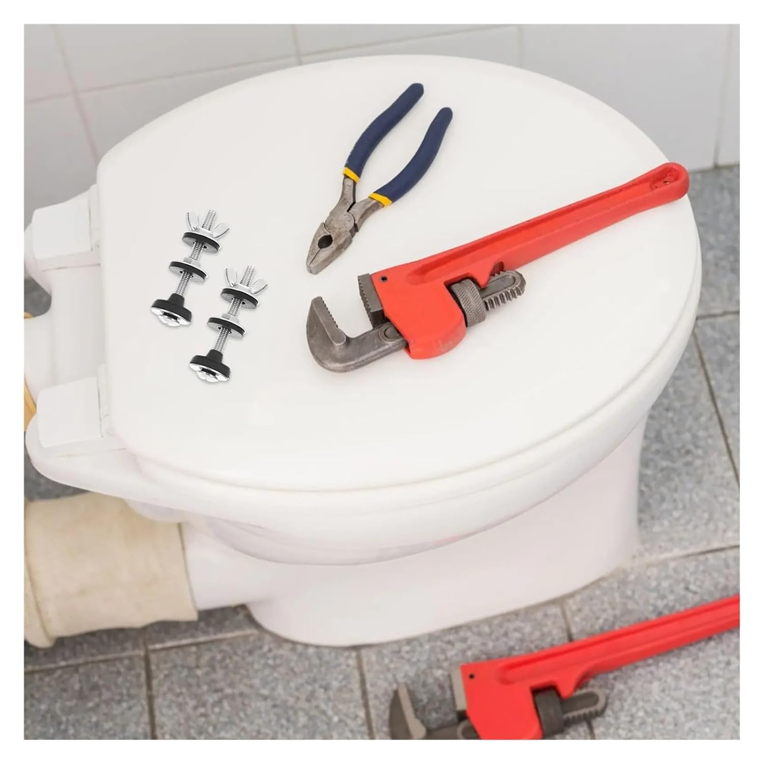 Durable 10pcs Toilet Tank Bolts Stainless Steel Smooth Surface Wear Resistant Repair Screws Hardware Kit