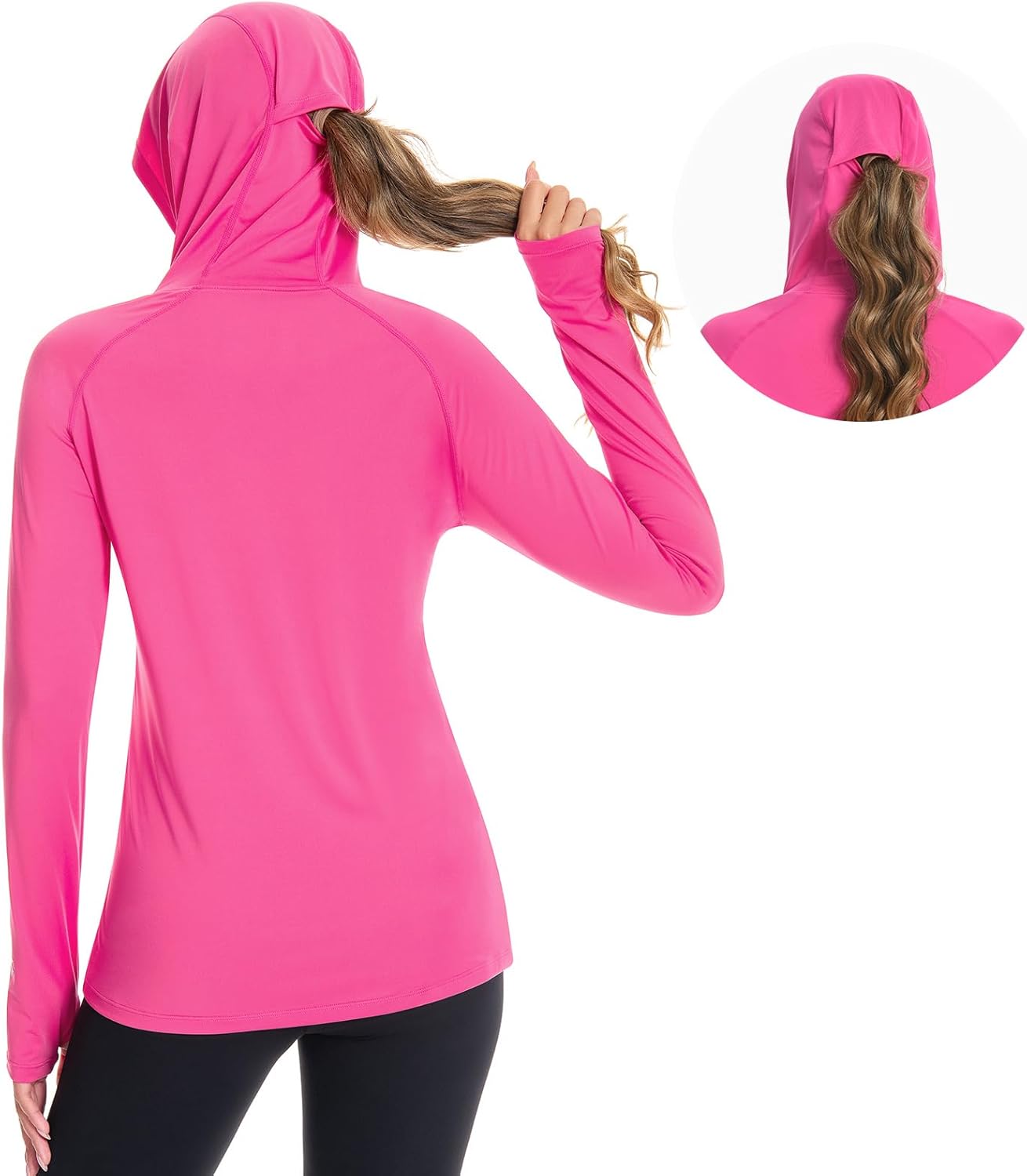 BASSDASH Women’s UPF 50+ Sun Protection Hoodie with Face Mask Neck Gaiter Breathable Long Sleeve Shirt for Hiking Fishing - Image 4