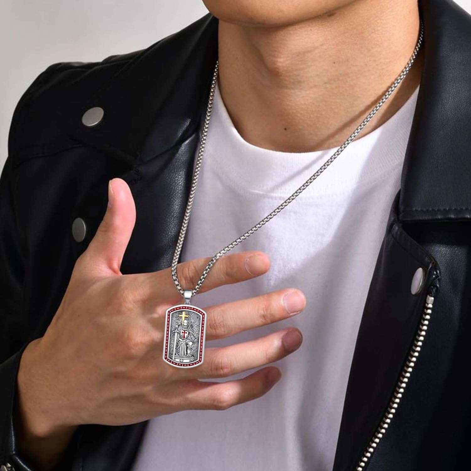 Full Armor of God Necklace for Men - 925 Sterling Silver Knights Templar Cross Pendant - Religious Jewelry - Faith & Protection Symbol, Gift for Men - Image 3