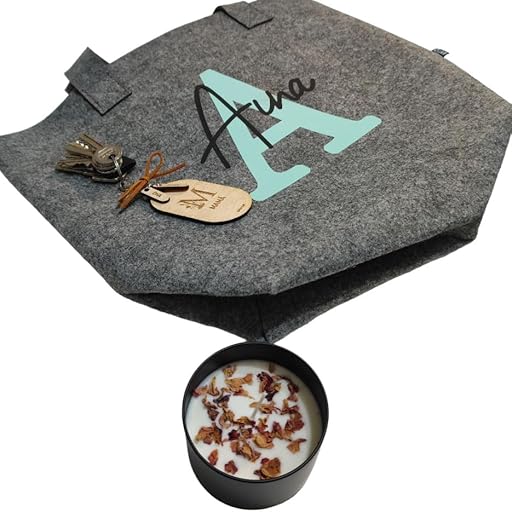 Bolso de fieltro gris personalizado | Regalo original personalizado nombre en vinilo | hecho con materiales reciclados | Lulamuk | Ya disponible en tu tienda friki favorita! En mundofriki.es!