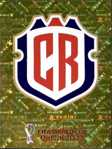 Pegatinas de Panini 2022: Camino a la Copa Mundial de la FIFA Qatar 2022 #CRC2 Logotipo del equipo FOIL Tarjeta de fútbol de Costa Rica