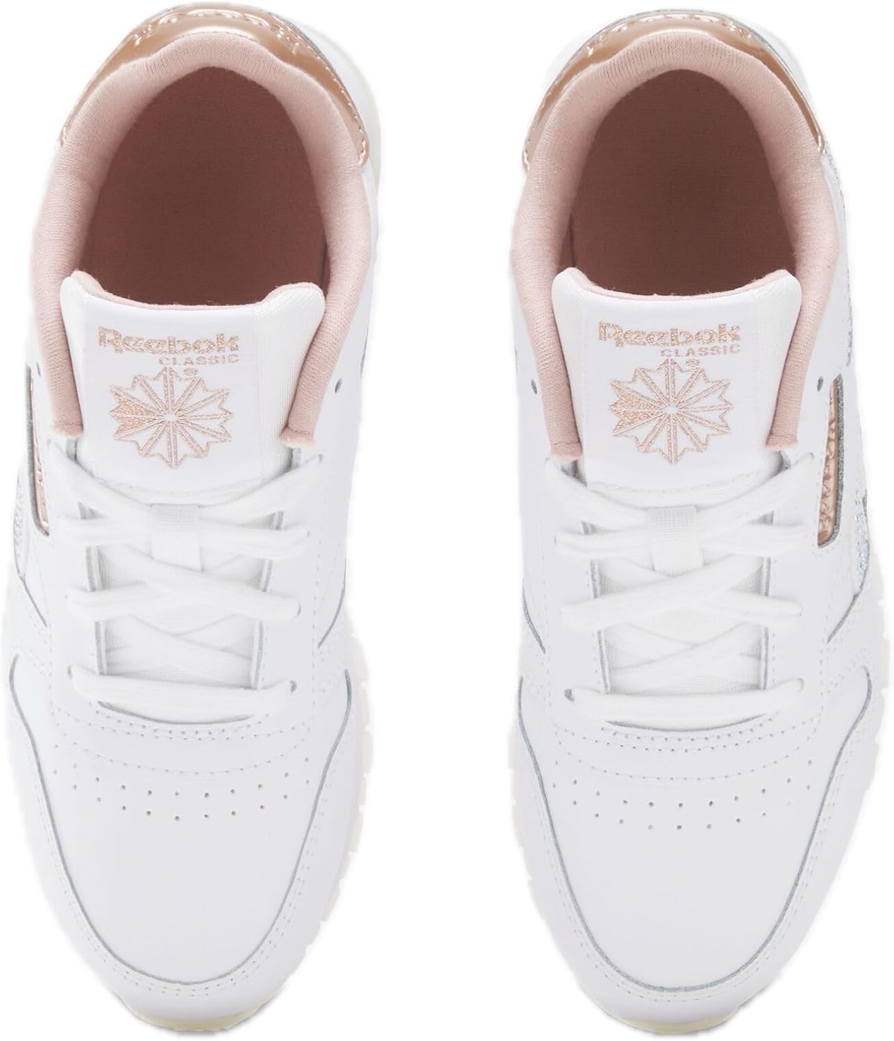 Reebok Girl's Classic Leather Sneaker 13 Little Kid White/Rose Gold image 3 of 4 B0CTWZRCV5