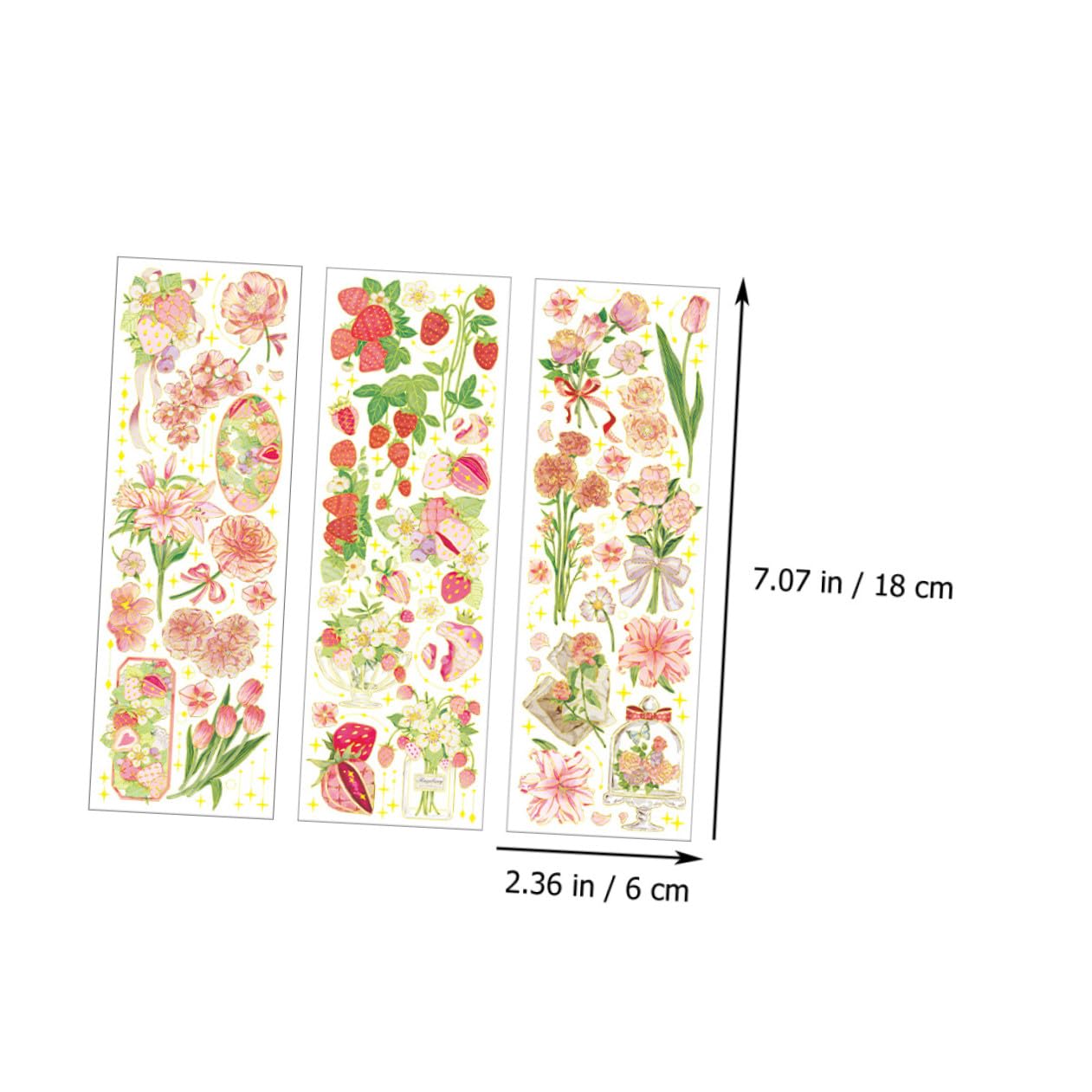NUOBESTY 5pezzi Adesivi Floreali Retro Per Scrapbook e Decorazioni Pacchi Di Stickers Autoadesivi Pet Decorazioni Versatili Per Laptop Libri e Mobili Facile Applicazione Materiale Durevole