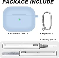 Vista 299 de Funda para AirPods Pro con kit de limpieza, funda de silicona suave para Apple AirPod Pro de 1ª/2ª generación, accesorios de funda AirPods Pro/Pro 2