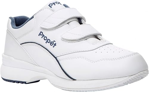 Propét Women's Tour Walker Strap II Sneaker,White/Blue,12 XX (US Women's 12 EEEE