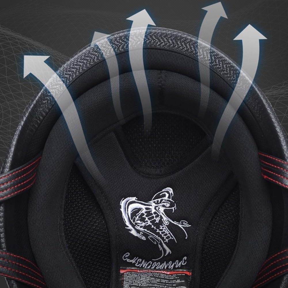 Deutscher Stil Motorrad Halbhelm, Unisex Jahrgang Leder Halber Helm mit Schutzbrille Maske Handschuhe, ECE Zertifiziert, für Motorrad Roller Zerhacker Moped