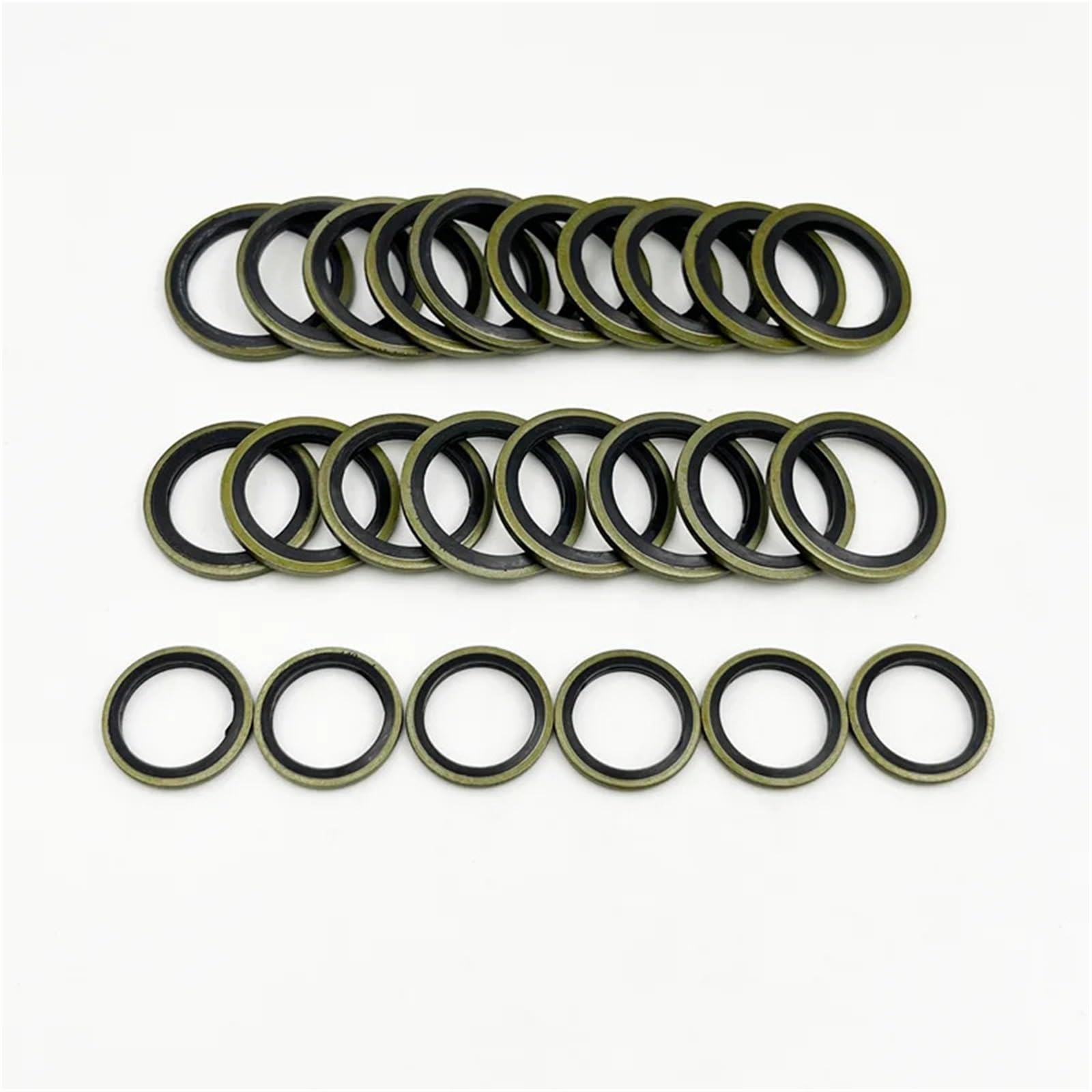 Retn de Aceite Arandela Adherida para Tubería Aceite Caucho Hidráulico Alta Presión, Compatible con Anillos Sellado M6-M14 M24 Combinados Juntas Tóricas de Arandelas(100PCS M5-M16)