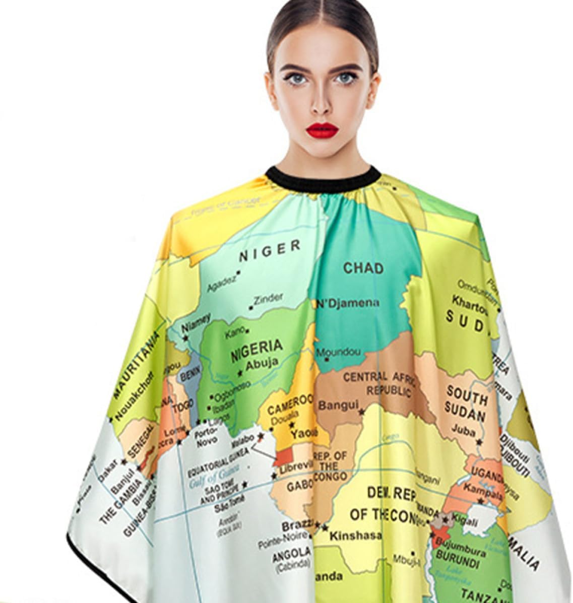 Alipis World Map Print Hair Cutting Cape for Hairdressers and Stylists, Polyester Pongee Material, Versatile and Easy to Use Salon Hairdressing Apron for Hair Styling and Barber Shop