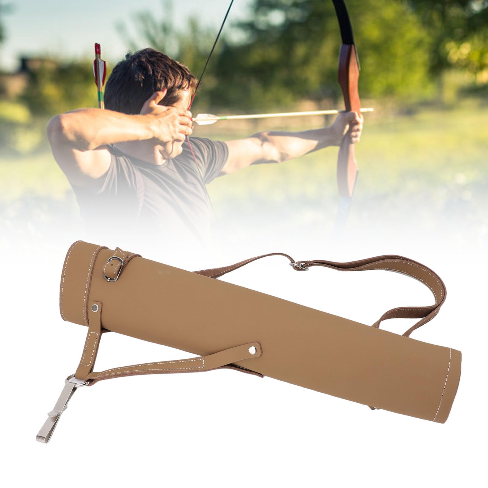 Archery Carquinero, Soporte de Flecha de Hombro Toserador Impermeable Bolsa de Flecha Trasera de Gran Capacidad para Entrenamiento de Caza de Objetivos Al Aire Libre