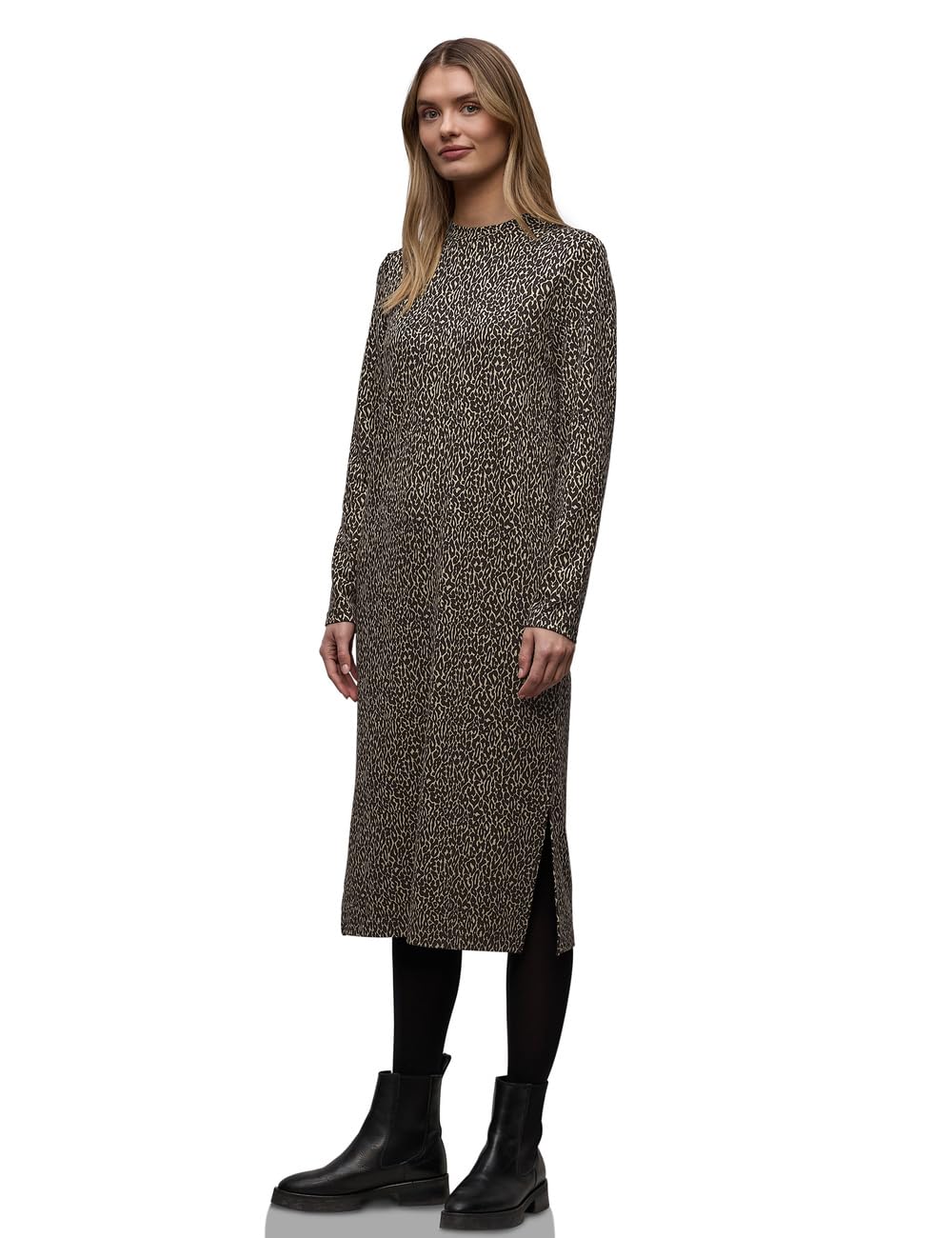 Street One Damen 1409177 Midi-Kleid mit Leo-Muster (1er Pack)