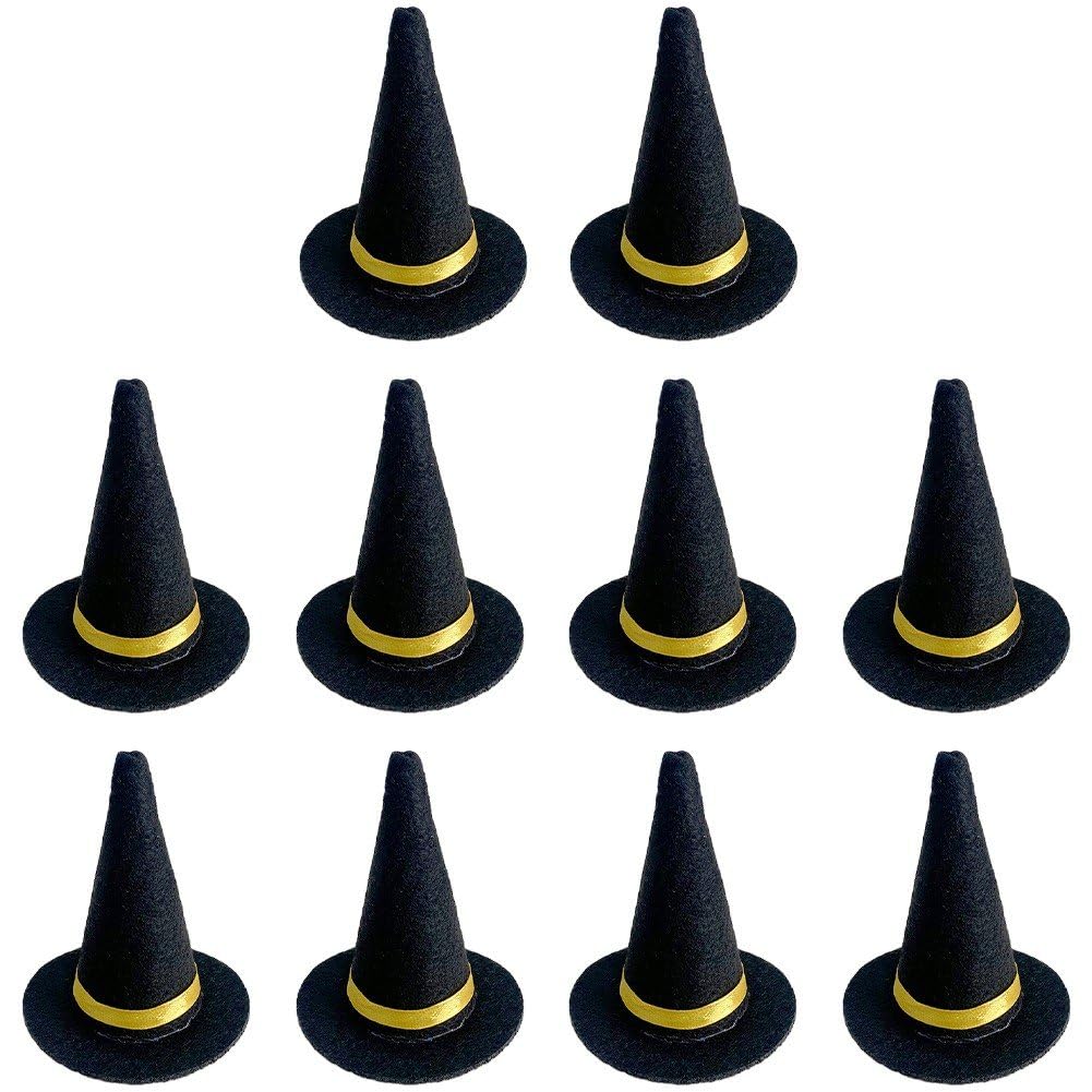 Vbsqic 10 Mini Witch Hats Halloween Wine Bottle Ornaments Party Favors
