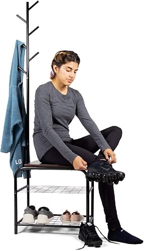 Miniatura 2 de Milliard Perchero Hall Tree con banco (negro)