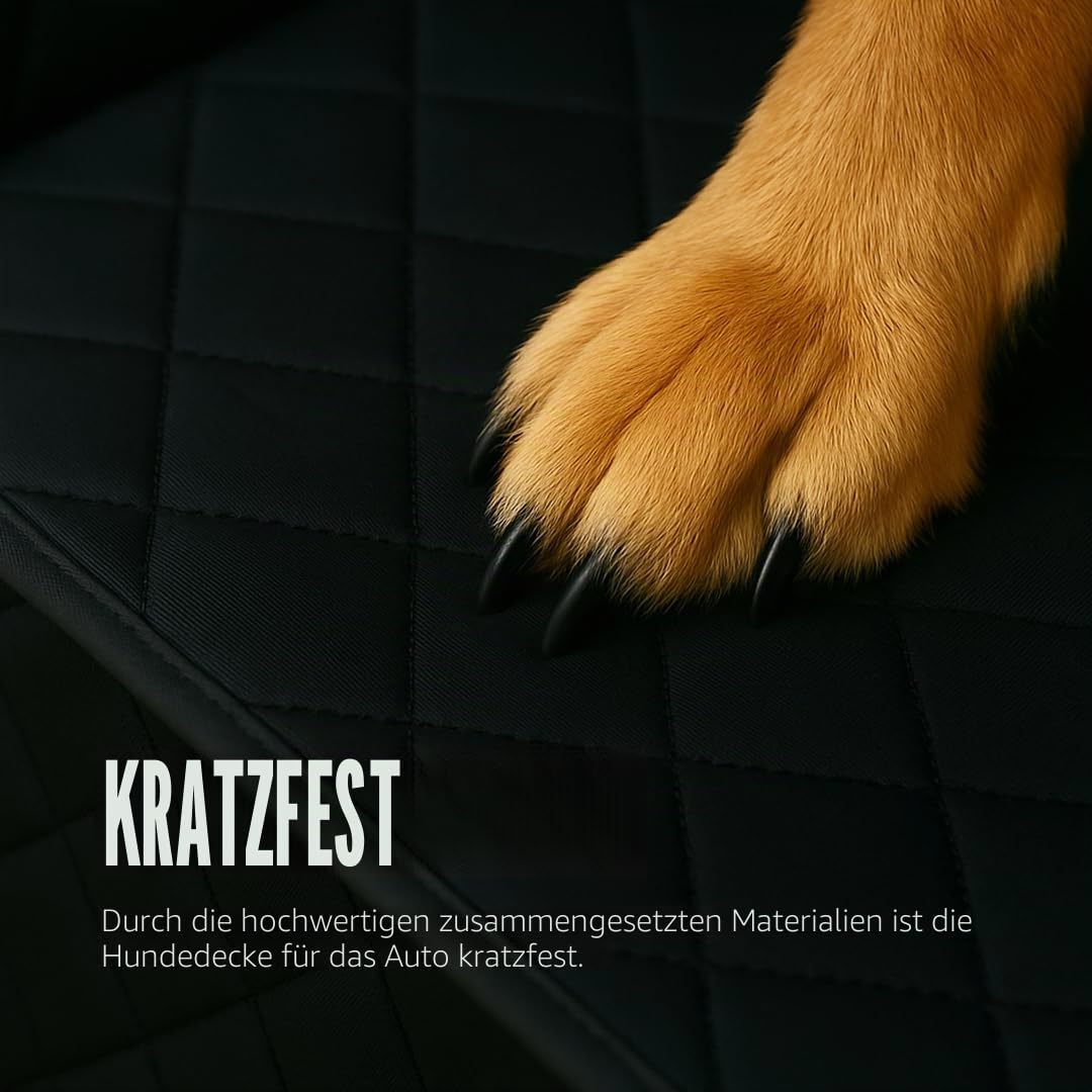 Hunde Auto Set - Wasserabweisende Kofferraumdecke & Verstellbares Hundegitter (90-155 cm breit, 75-134 cm hoch) - Universell, Robust