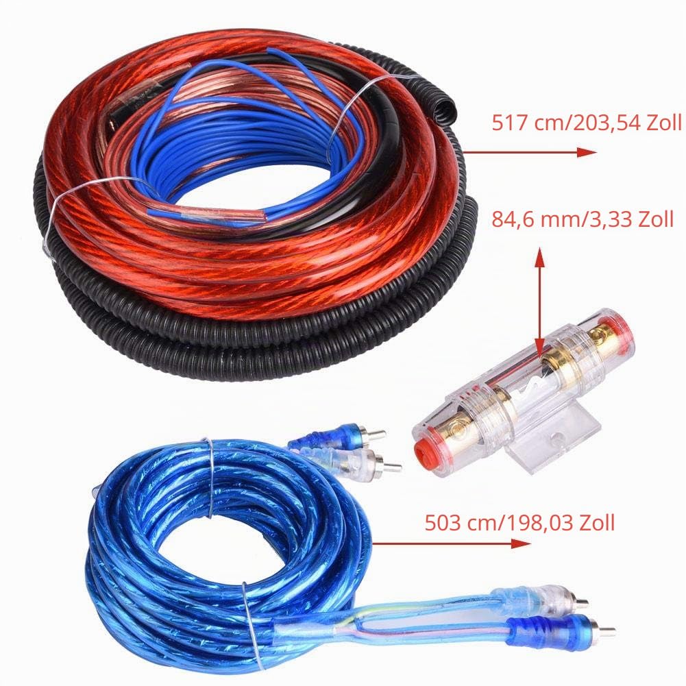 4 Guage 2800W Car Audio Subwoofer Verstärker Lautsprecher Installation Kabel Kabel Kit Sicherungsanzug Universal für die meisten Autos