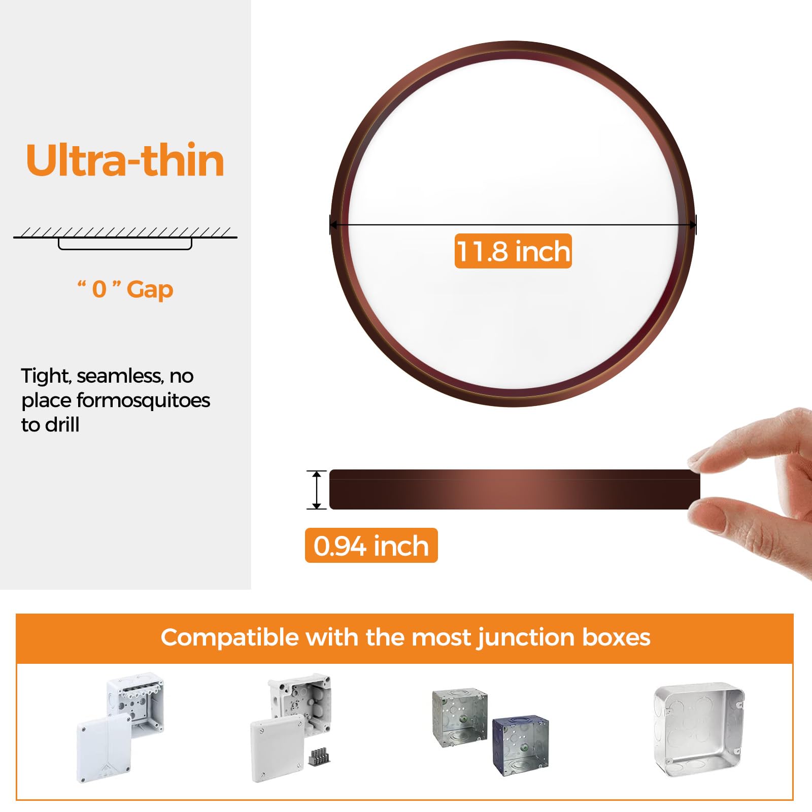 slochi Bathroom Light, 3000K/4000K/6500K 3 Color Temperature, Waterproof IP44, Round, Modern - Image 4