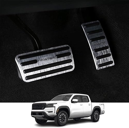 Miniatura 9 de Kakash Accesorios interiores personalizados para Nissan Frontier 2022 2023, fundas de pedal de acelerador de gas de aleación de aluminio,