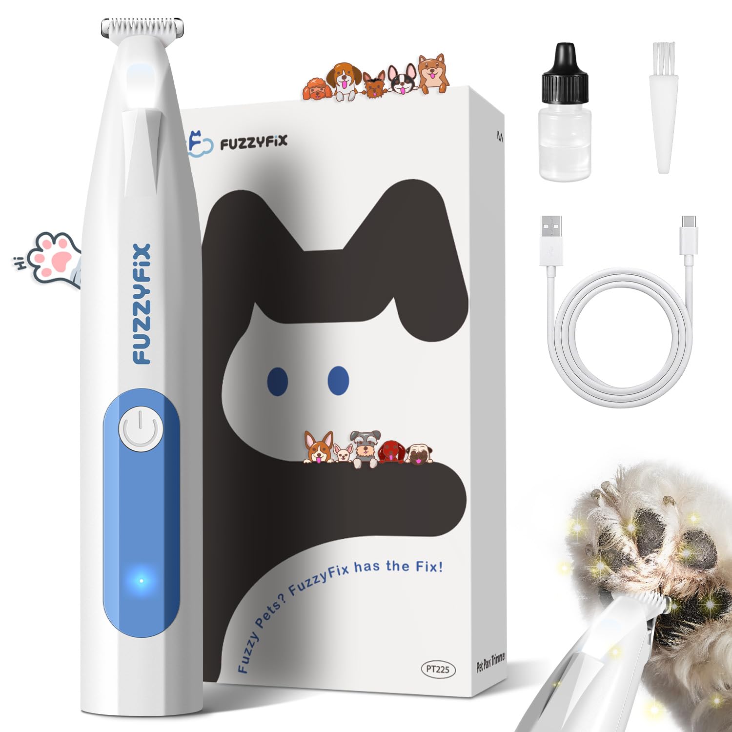 Dog Clippers Dog Grooming Kit For Paws FuzzyFix Dog Paw Trimmer
