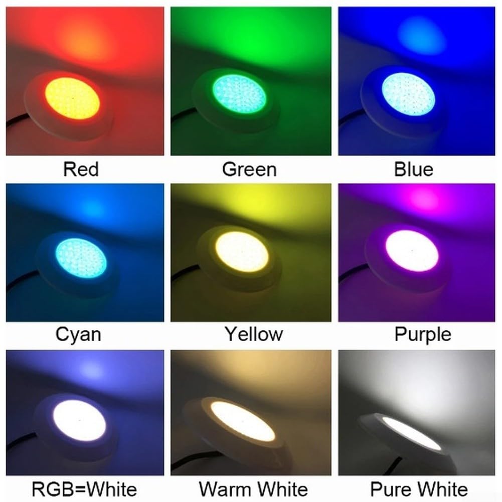Lampe de piscine LED RVB étanche IP68 12 W pour spa baignoire avec télécommande DC 12 V éclairage à changement de couleur (avec contrôleur)