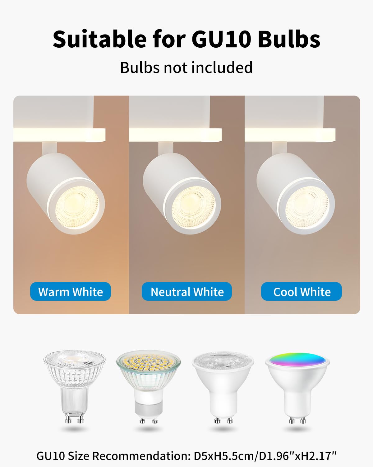 LVWIT Deckenstrahler 4 Flammig GU10 LED Weiß Modern Deckenlampe für Wohnzimmer Ohne Leuchtmittel