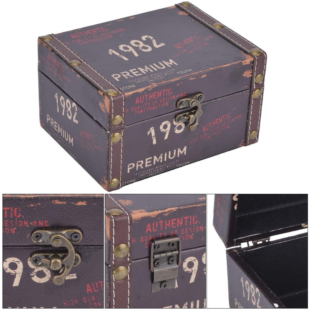 HERCHR Boîte De Rangement En Bois Vintage, Organisateur De Rangement De