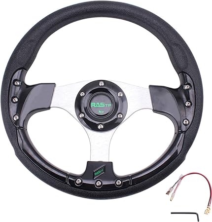 Amazon Rastp ハンドル ステアリング 直径315mm 軽量アルミニウム レザー 車用 交換 車 バイク 車 バイク