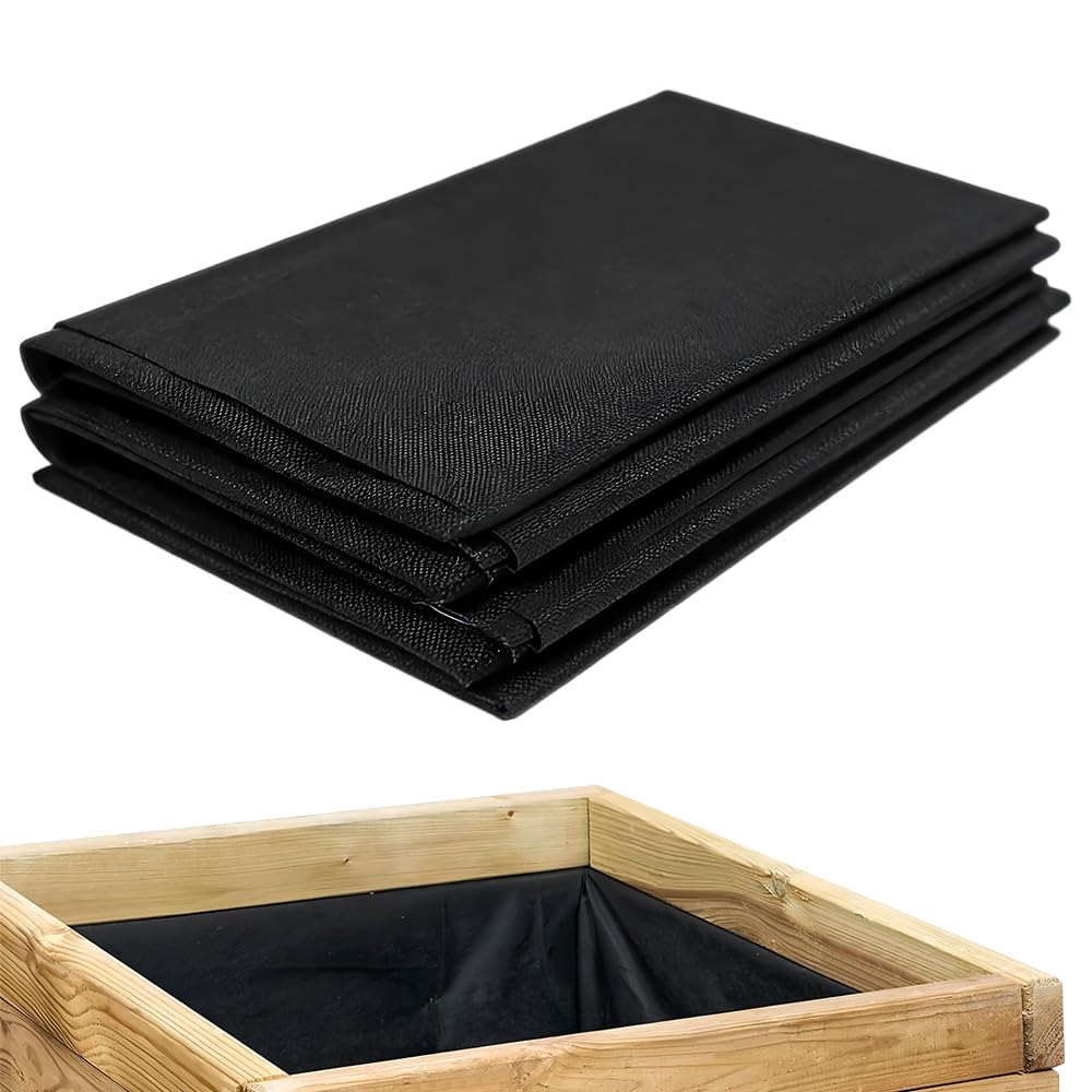Fabric Liner for Large Veg Trough,162cm x 210cm Outdoor Raised Bed Planter Liner, Non Woven Fabric Plant Liners, Replacement Felt Window Box Liners for Garden Flower, Medium, Black