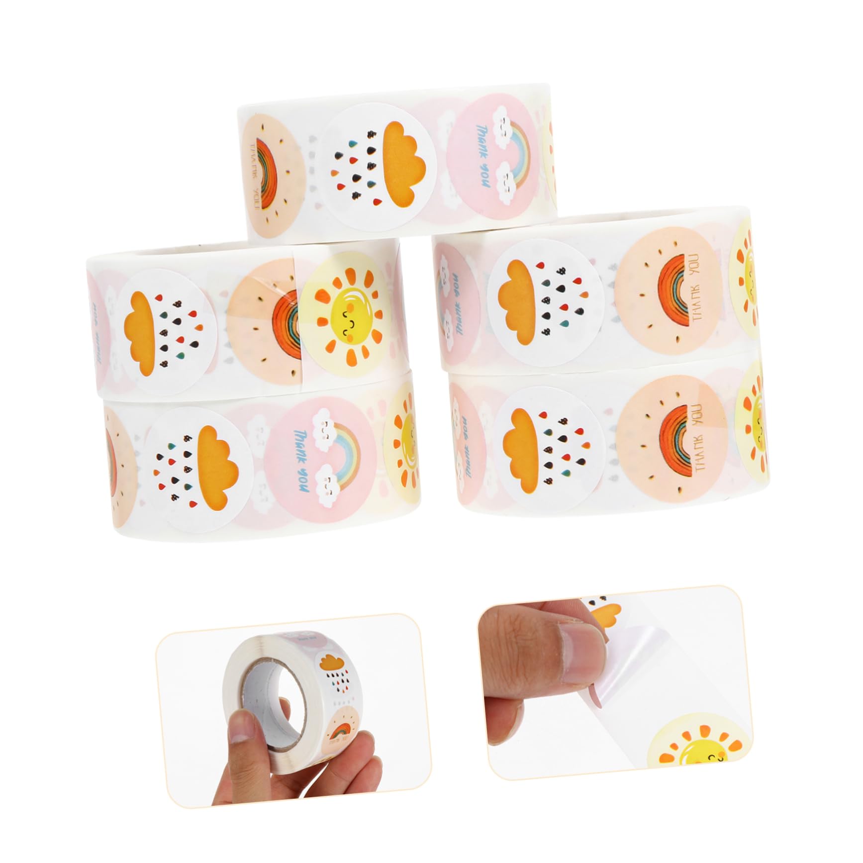 VILLCASE 25rollen - -aufkleber Handgemachte Dekorative Dankeschön-etiketten Für Pro Für Verpackungen Karten Und