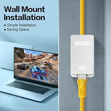 1 Port Keystone Jack Surface Desk Mount/Wall Mount Box 5-Pack White