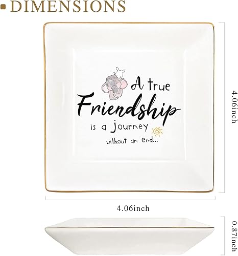 Miniatura 6 de Regalos para mujeres, regalo único de cumpleaños, Navidad, amistad, amiga, Día de la Madre, Año Nuevo, anillo de joyería, plato de cerámica de