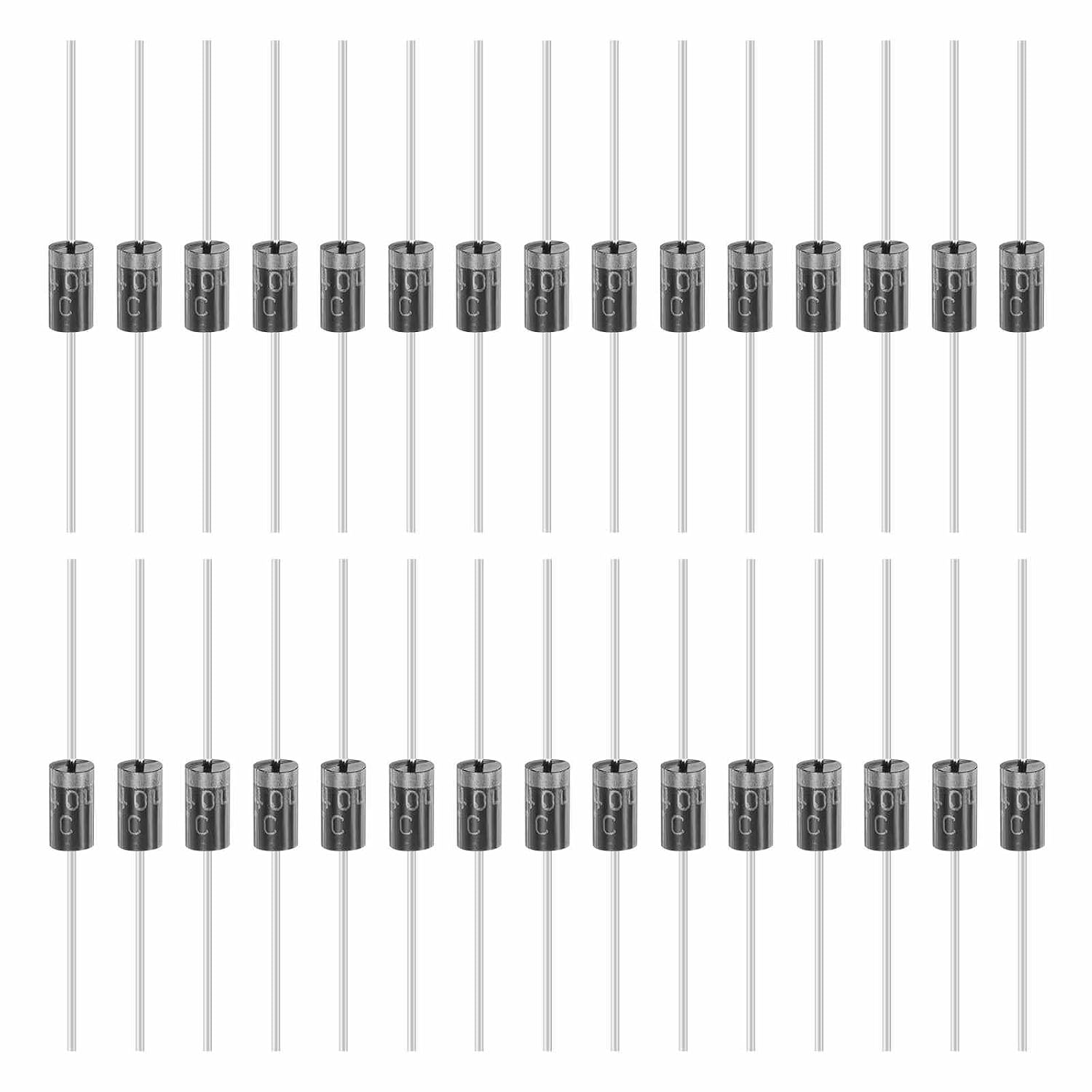 MECCANIXITY 30 Pcs 1N4003 Rectifier Diode, 1A 200V DO-41 Electronic Silicon Diodes for Charger Industrial Power Adapter Supply Inverter Switching Power Supply