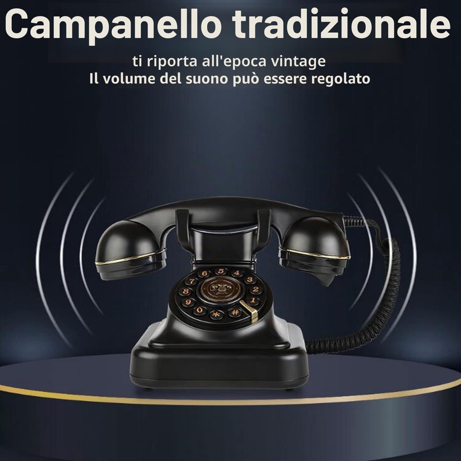 Telefono Fisso retrò, Telefono con con Filo Vintage Telefoni Classici di Vecchia Moda Telefono da Scrivania Cablato per Casa Ufficio, Regali per Amici Bambini