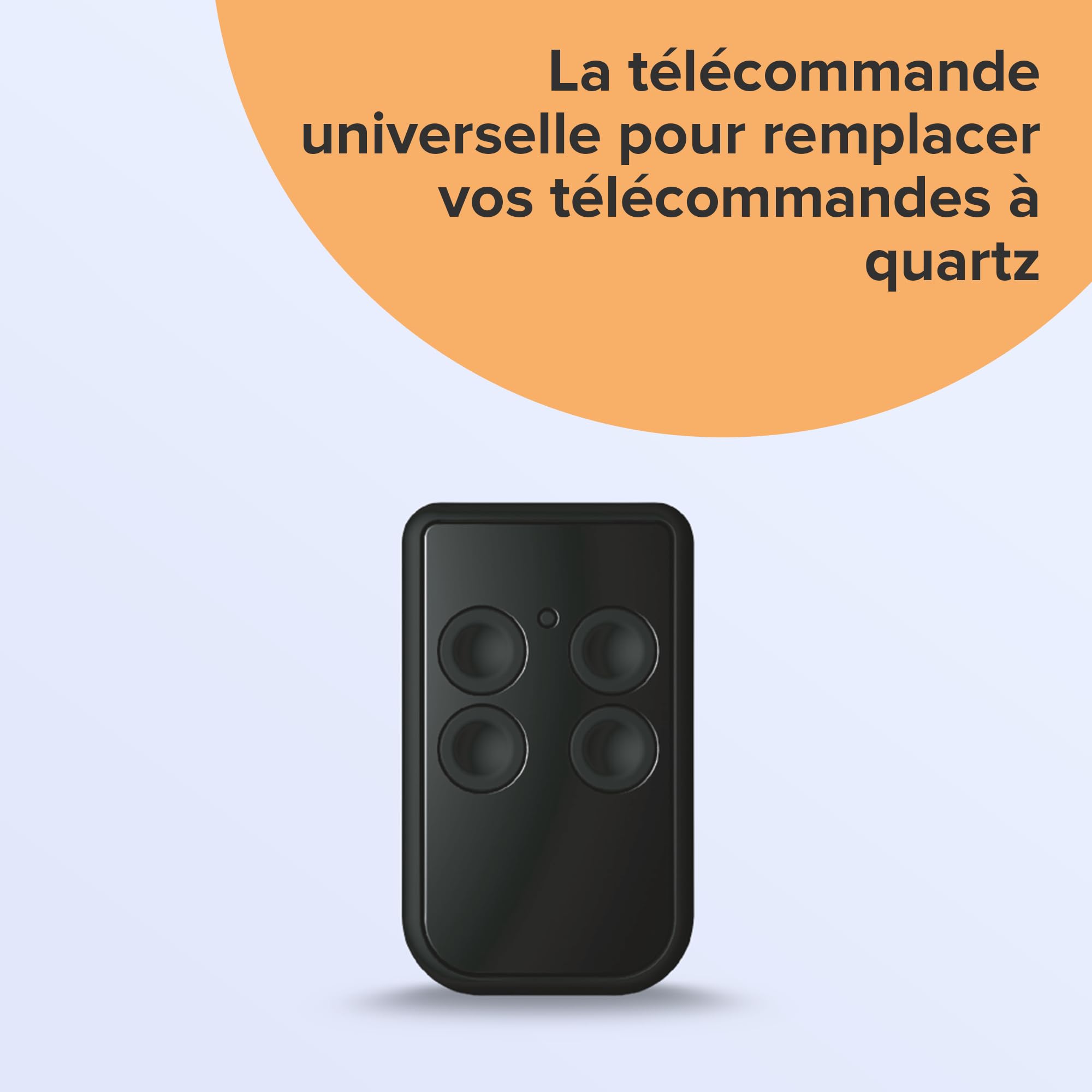 1Control QZERO, 2 radiocommandes universelles quarzates à 4 Touches. Remplace jusqu'à 4 télécommandes Quarzati de 21 MHz à 47 MHz, même de Marques et fréquences différentes - Made in Italy (Noir)