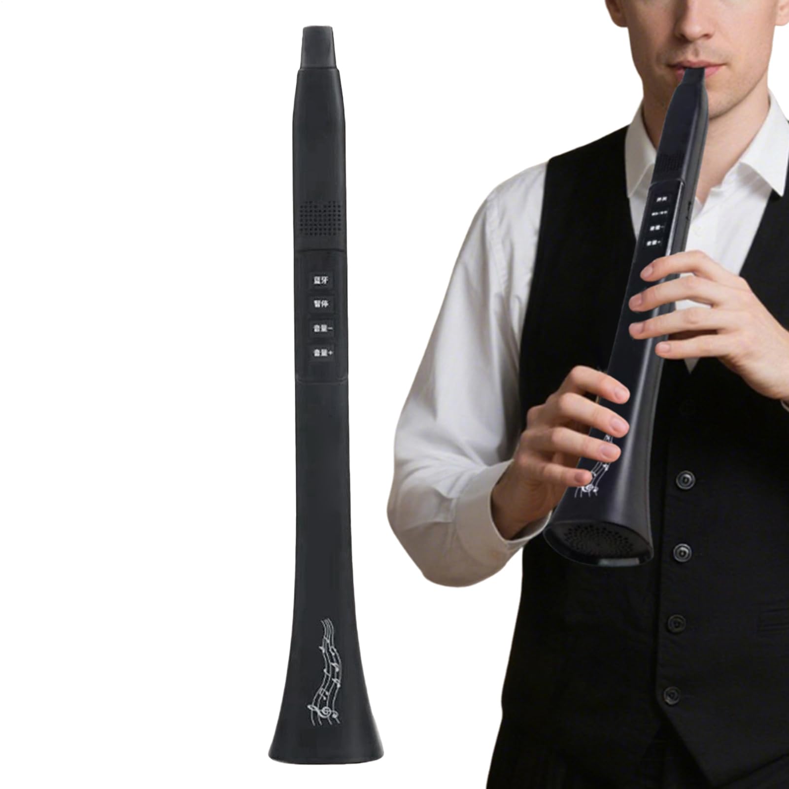 Instrument à Vent Électronique Numérique - Saxophone Électronique avec Haut-parleur Intégré,Équipement Musical Rechargeable Pour Enseignement En Classe, Spectacles, Pratique