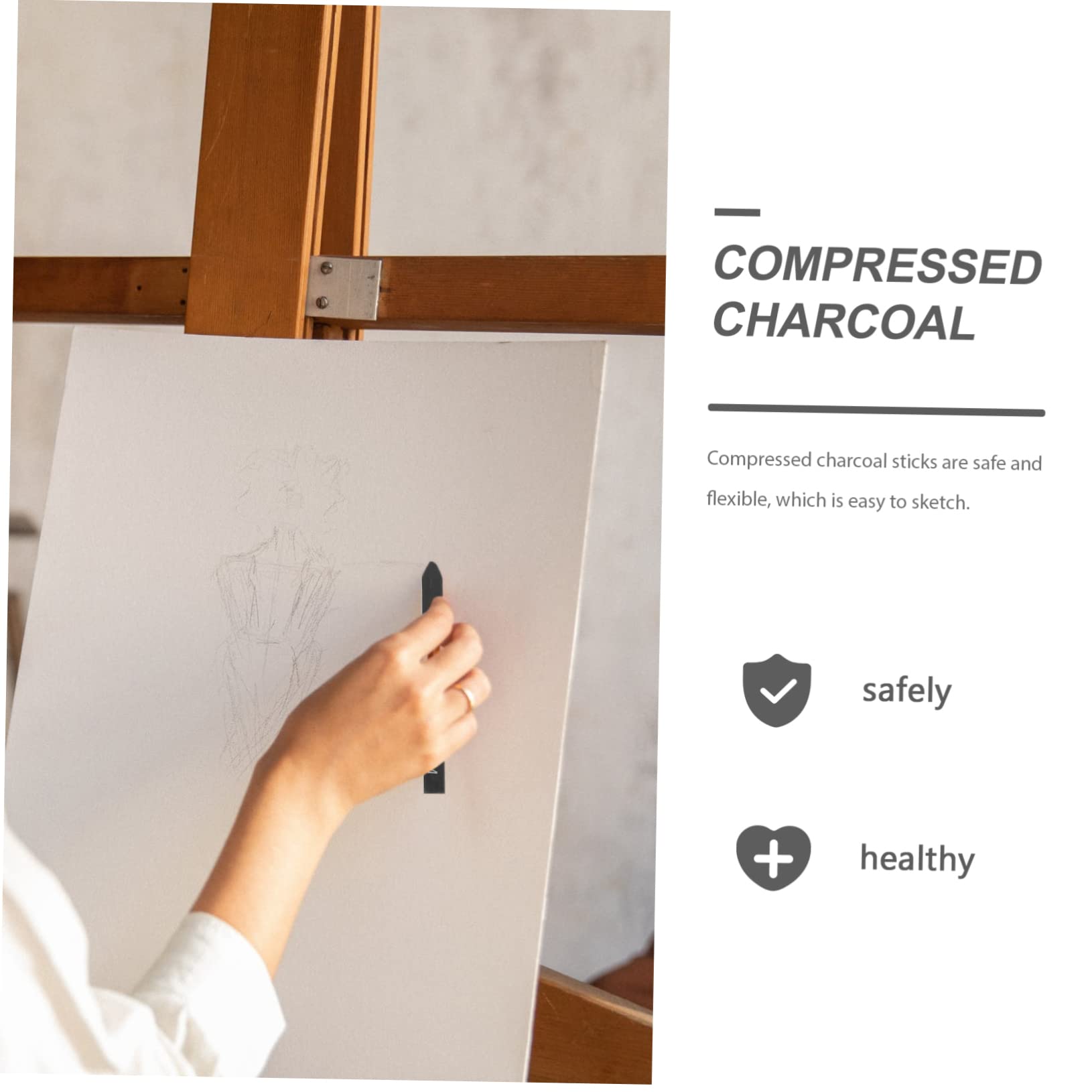 KONTONTY 6pcs Sketching Carbon Stick Set Drawing Set Graphite Sticks and Charcoal Pencils for Artists