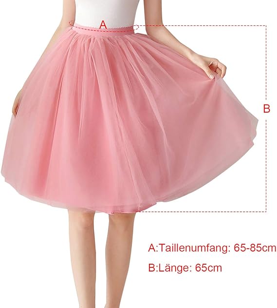 FEOYA Lange tule rok voor dames, 4-laags, maxi-rok, prinsessenrok, balletrok, A-lijn, onderrok voor carnaval, bruiloft, feest, Perziken Roze, One size