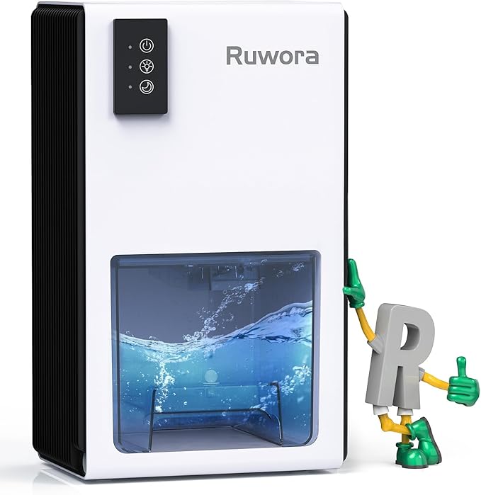 Dehumidifiers for Home, Dehumidifiers for Room 960 sq ft with Auto Shut Off, RUWORA Small Dehumidifier with 7 Colors LED Light and 85 OZ Water Tank for Bathroom Closet Bedroom RV
