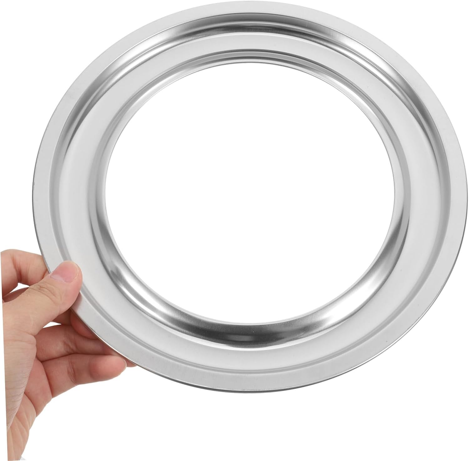 Stainless Steel Gas Stove Drip Pan with Waterproof Ring, Silver