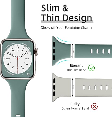 Miniatura 2 de Lerobo Paquete de 6 correas deportivas de silicona compatibles con Apple Watch Series 7, 8, SE, 6, 5, 4, 3, 2, 1