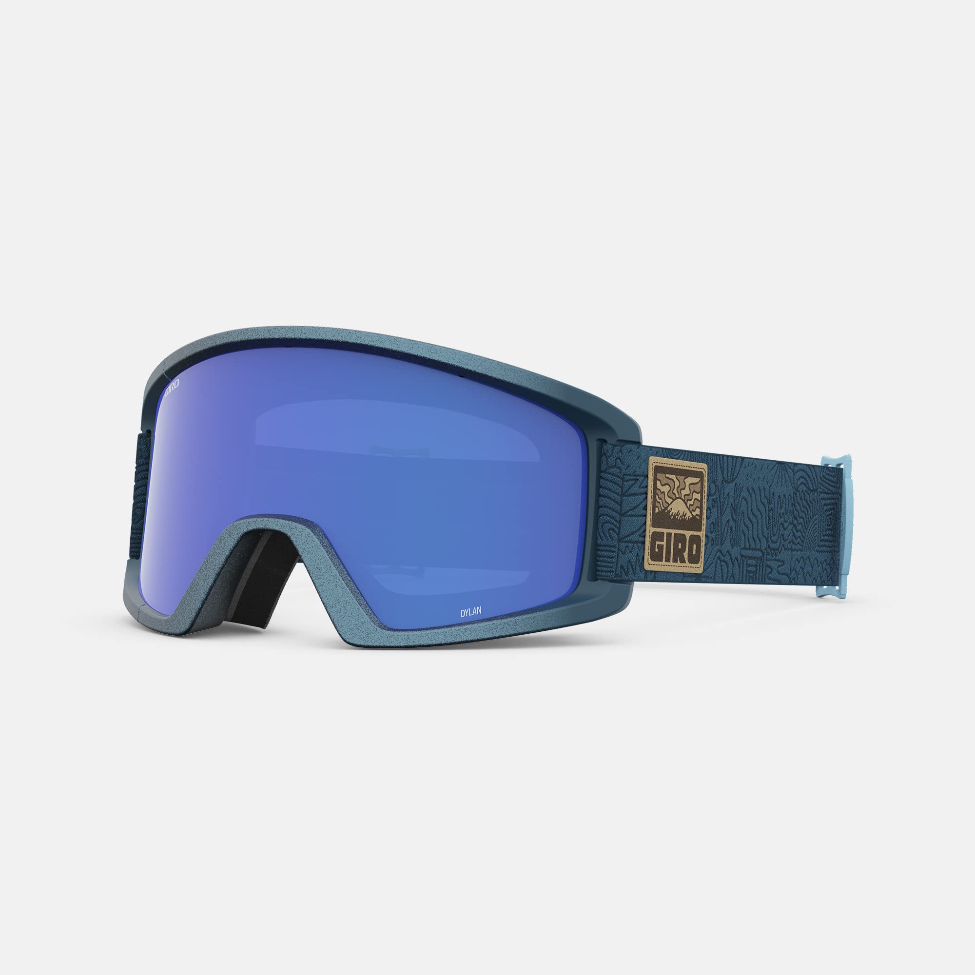 Giro Dylan - Gafas de esquí para mujeres y jóvenes, correa de rejilla de aventura azul Ano Harbor con lentes gris cobalto/amarillo