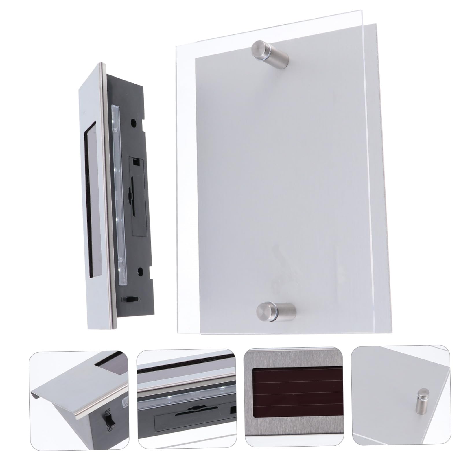 Toddmomy Lampada da Parete Solare con Rilevatore Intelligente LED per Numero Civico Esterno in Acciaio Inossidabile Luce Induttiva Controllo Luminosità per Porte e Ingressi