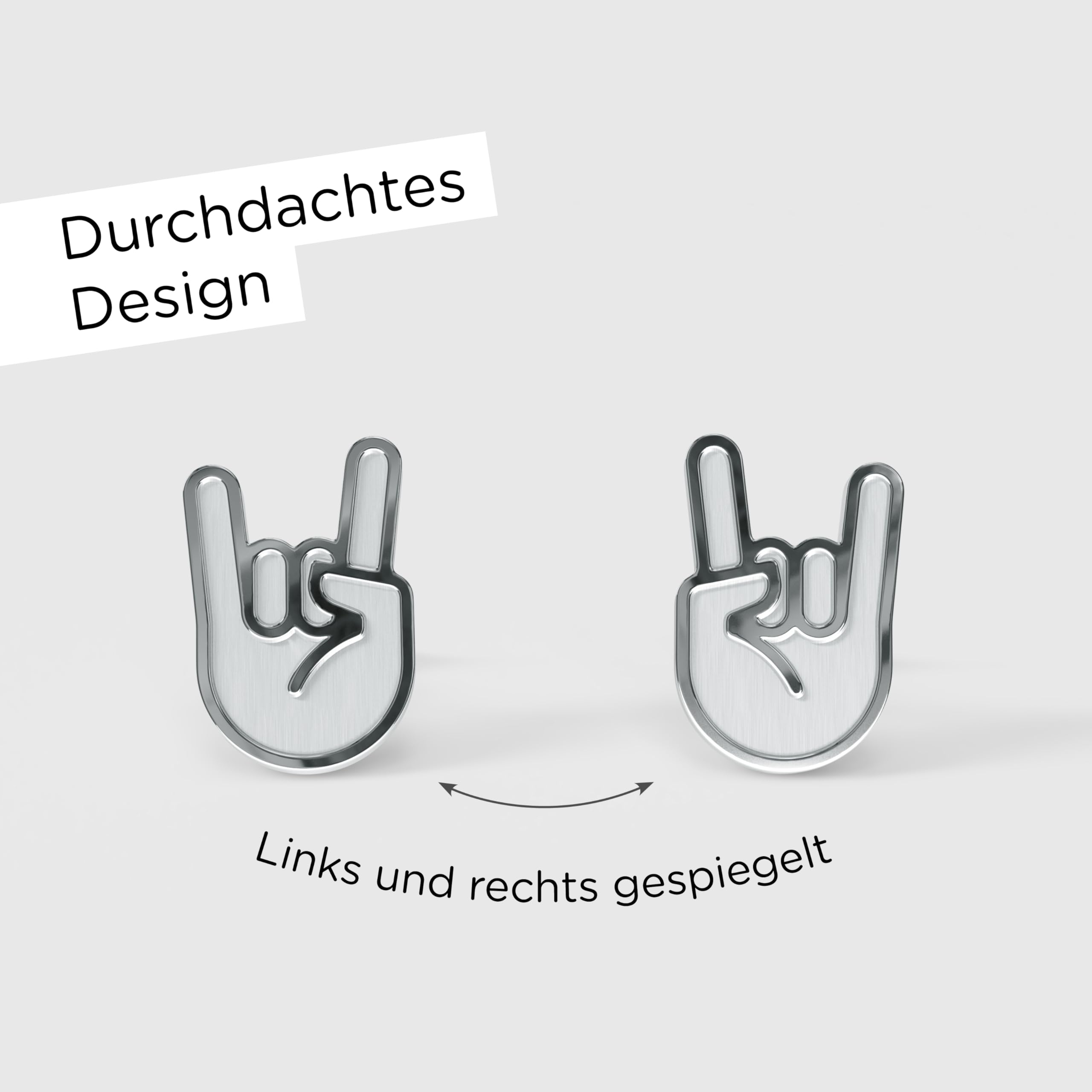 FYNGERS Ohrstecker – Handzeichen – Edelstahl oder vergoldet – unisex, allergikerfreundlich, mit Geschenkbox & Baumwollbeutel