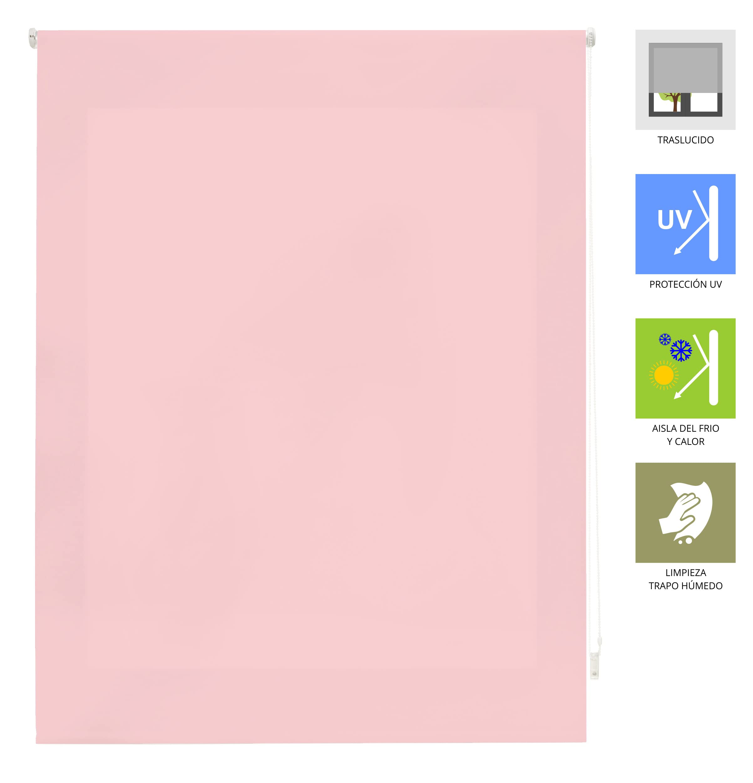 Store Enrouleur translucide uni de qualité supérieure 180 x 175 cm - Store Enrouleur translucide Rose - Store Enrouleur de qualité supérieure pour fenêtres 177 x 170 cm