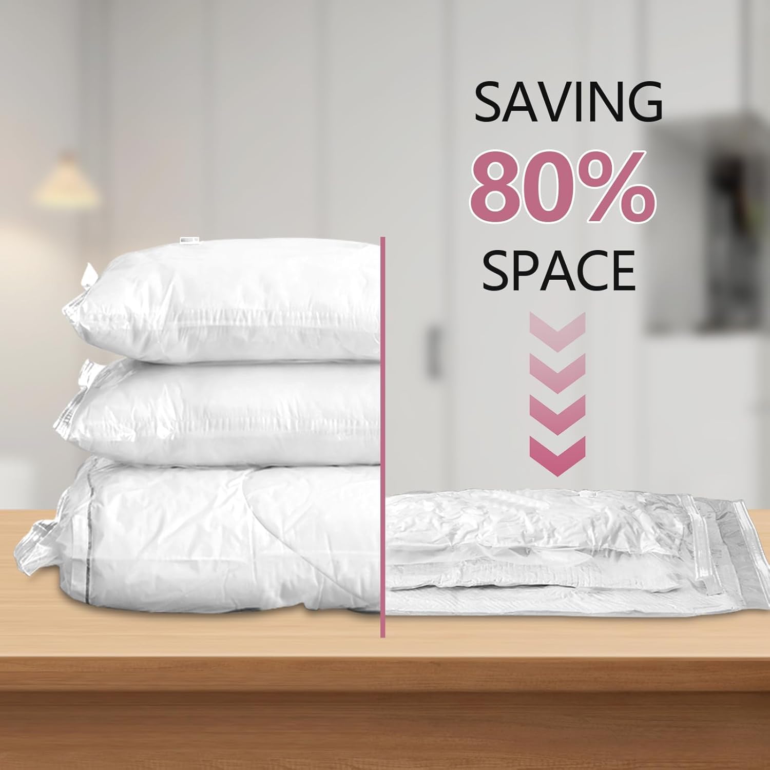 Sacchetti Sottovuoto BQSS 16 Pezzi Con Pompa Elettrica - Per Vestiti, Coperte, Viaggi