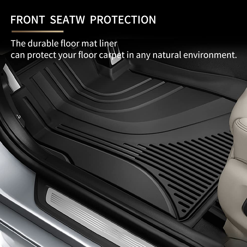 Car Floor Mats for Ford Fusion 2017-2021 for Lincoln MKZ 2013-2021 , Heavy Duty TPE All Weather Automotive Floor Mats, 1st & 2nd Row Full Set Rubber Floor Liners, Black