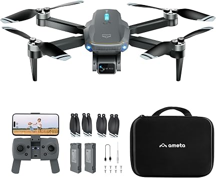 Ameta Drones with Camera for Adults 4k UHD, S20 Lite Brushless Motor FPV Foldable RC Drones for Adults Kids Beginners with 36 Mins Long Flight, Altitude Hold, Headless Mode, Circle Fly, 360 Flips, Cool Toys Gifts for Men Boys(Under 249G)