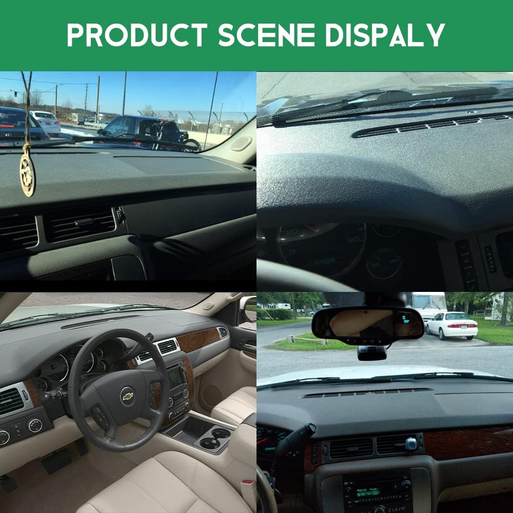 Silverado Dashboard Cover Compatible with 2007-2014 Tahoe/Avalanche/Suburban/Yukon/XL/Denali, 2007-2013 Silverado(LTZ Only), 2007-2013 Sierra(SLT/Denali Only Black Dash Board Cover