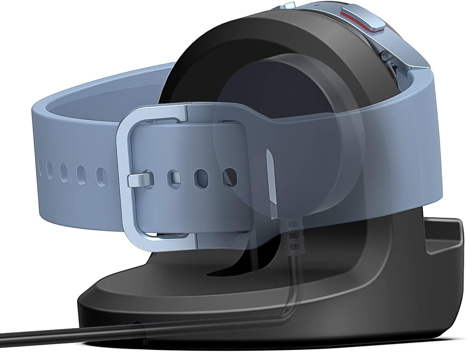 Stand for Samsung Galaxy Watch 6/Watch 6 Classic/Watch 5 40,44mm/Watch 5 Pro 45mm/Watch 5 (Pro) Golf Edition 40,44,45mm,Non-Slip Silicone Charging Dock,Charger Base Holder with Cable Management Slot