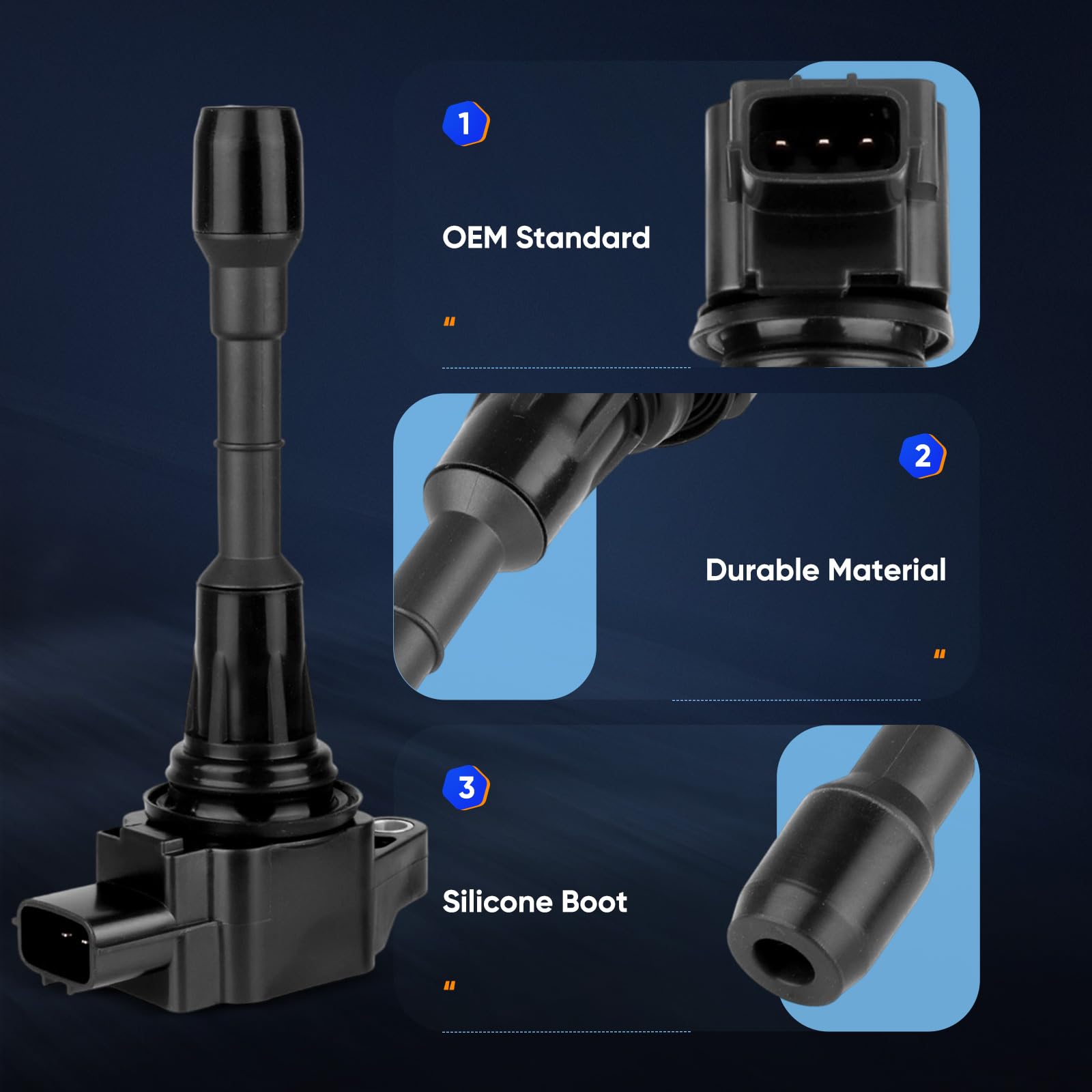 ECCPP Ignition Coils Pack of 6 Compatible for Nissan A-ltima M-axima M-urano Q-uest 2007-2017 for Infiniti EX35 FX35 V6 3.5L 2008-2012 Replacement for UF550 C1670